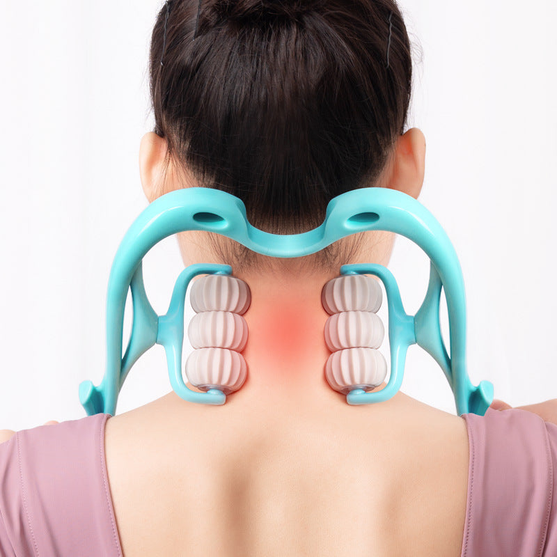 Manual Six-Wheel Neck Massager Roller
