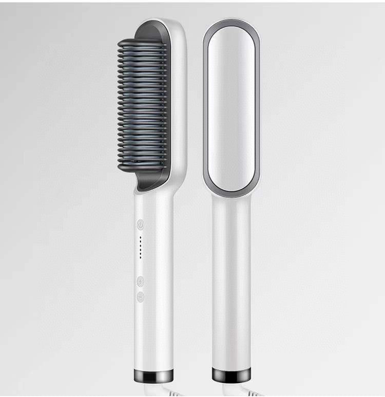 2-in-1 Hair Straightener & Curling Hot Comb with Negative Ion