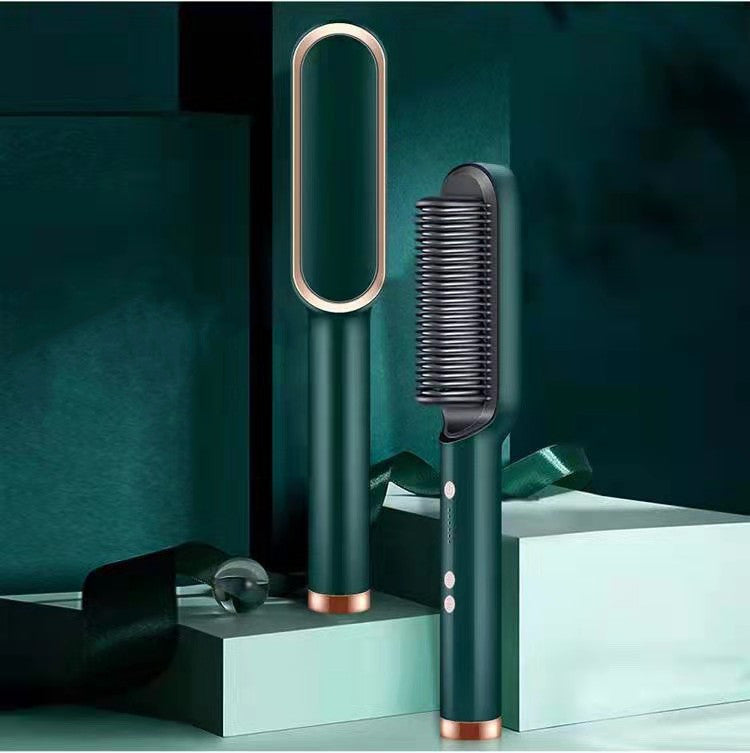 2-in-1 Hair Straightener & Curling Hot Comb with Negative Ion
