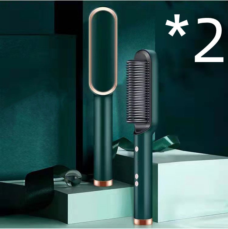2-in-1 Hair Straightener & Curling Hot Comb with Negative Ion