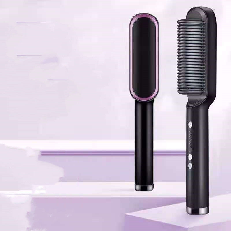 2-in-1 Hair Straightener & Curling Hot Comb with Negative Ion