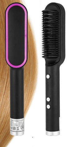 2-in-1 Hair Straightener & Curling Hot Comb with Negative Ion