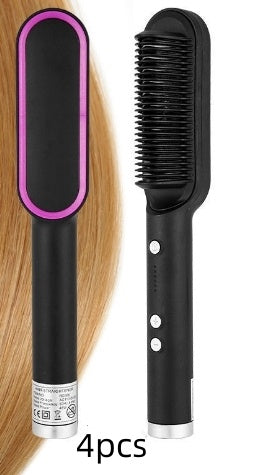2-in-1 Hair Straightener & Curling Hot Comb with Negative Ion