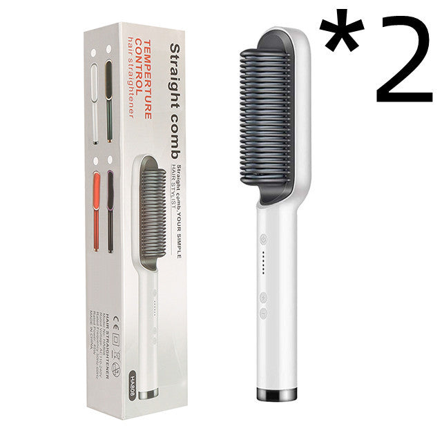 2-in-1 Hair Straightener & Curling Hot Comb with Negative Ion