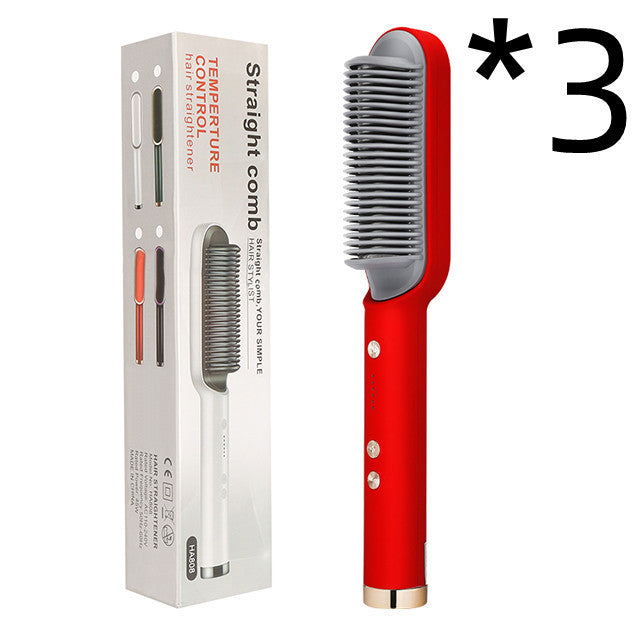 2-in-1 Hair Straightener & Curling Hot Comb with Negative Ion