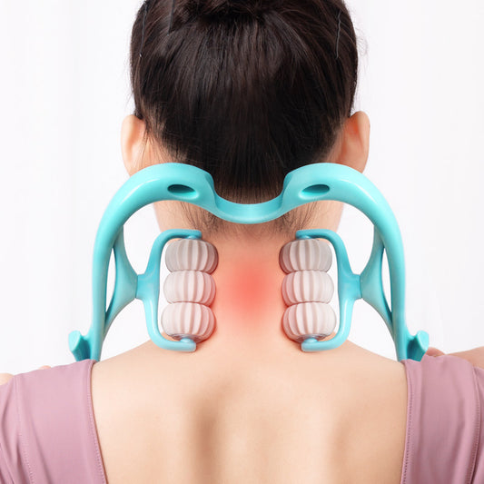Manual Six-Wheel Neck Massager Roller