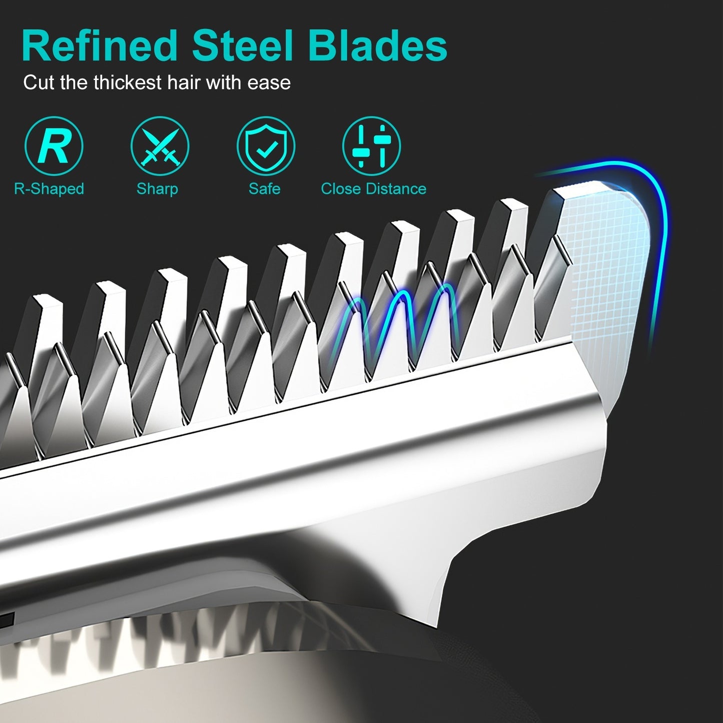 All-in-One Waterproof Beard Trimmer with 5 Heads