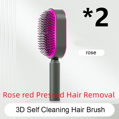 Self-Cleaning Hair Brush with Scalp Massage & Anti-Static
