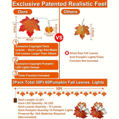 2 Family Autumn Decoration Thanksgiving Lights