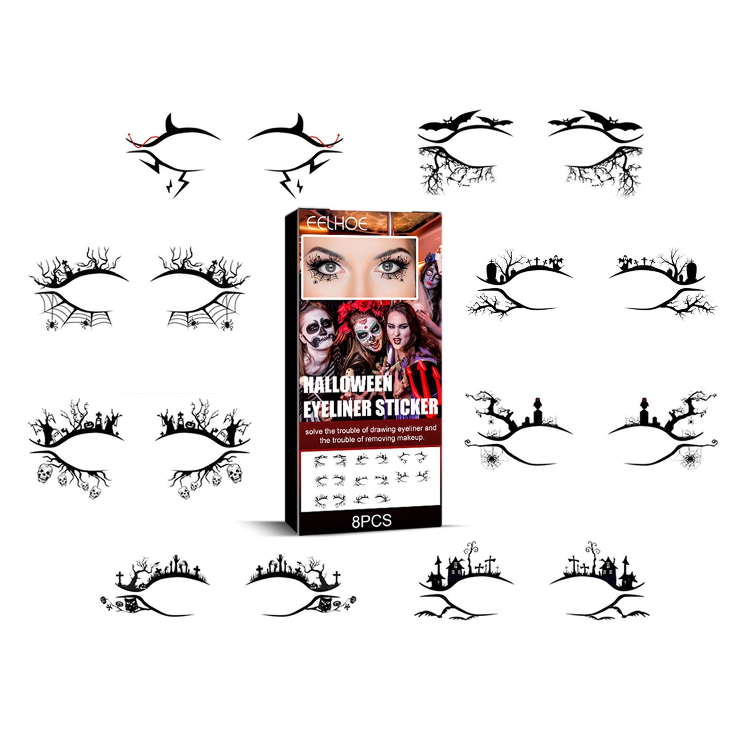 Halloween Eyeliner Stickers Party Makeup Tools