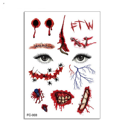 Halloween Makeup Funny Makeup Ball Tattoo Sticker