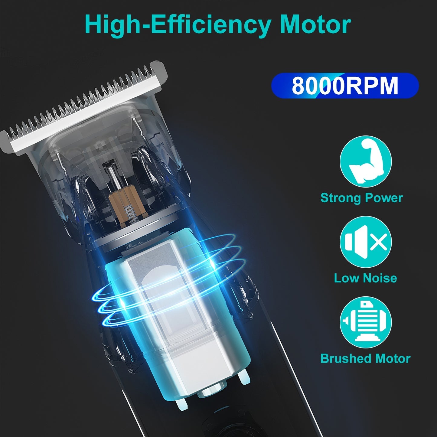 All-in-One Waterproof Beard Trimmer with 5 Heads