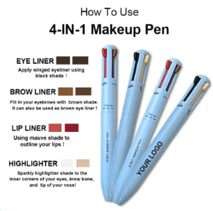 GlamDefine™ 4-in-1 Makeup Pen – Eyeliner, Brow, Contour & Lip Liner